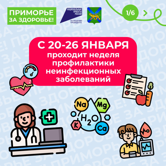 20-26 января Неделя профилактики неинфекционных заболеваний.